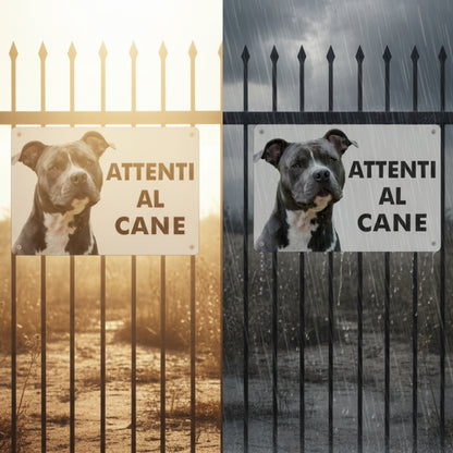 Pubblimania „Vorsicht vor dem American Staffordshire Terrier“-Schild aus 3 mm starkem Aluminiumverbundmaterial