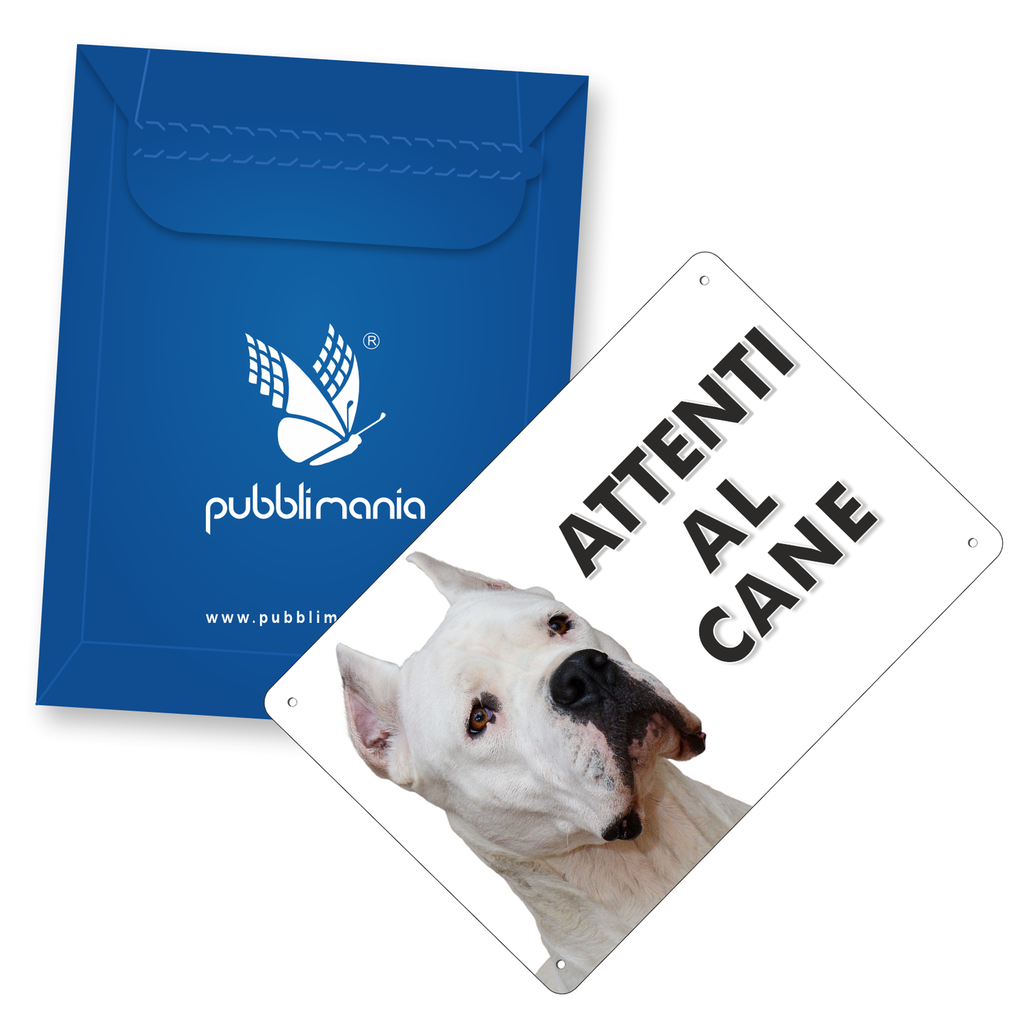 Pubblimania „Vorsicht vor dem Hund“-Schild DOGO ARGENTINO aus 3 mm starkem Aluminiumverbundmaterial