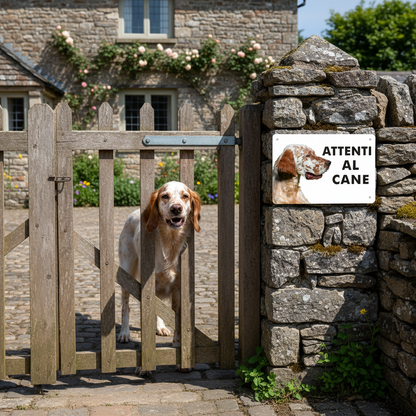 cartello attenti al cane setter inglese targa