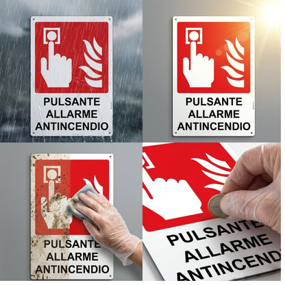 pubblimania cartello allarme incendio alluminio esterno resistente