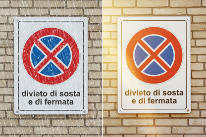 Cartello Divieto di Sosta resistente a pioggia e caldo