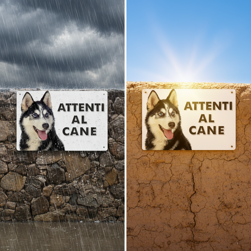 Pubblimania „Vorsicht vor dem Sibirischen Husky“-Schild aus 3 mm starkem Aluminiumverbundmaterial