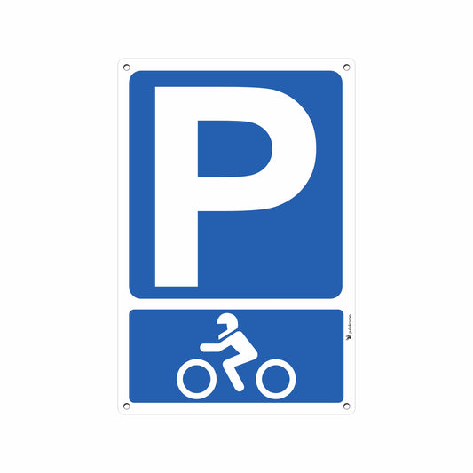 Pubblimania Cartello PARCHEGGIO MOTO in alluminio composito da 3 mm