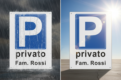 Cartello parcheggio privato senza paletti