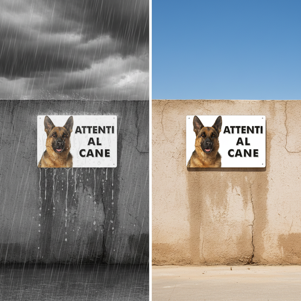 Pubblimania „Vorsicht vor dem Deutschen Schäferhund“-Schild aus 3 mm starkem Aluminiumverbundmaterial