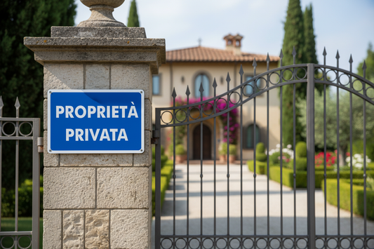 Cartello Proprietà Privata installato su villetta