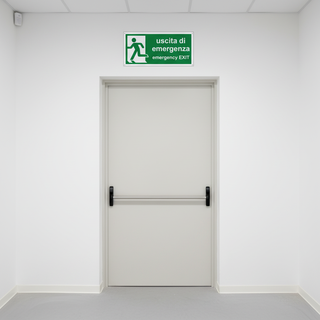 Cartello Uscita di Emergenza | Emergency Exit - Alluminio Composito 3mm | Pubblimania