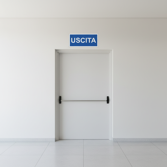 Cartello USCITA dimensione media sopra porta