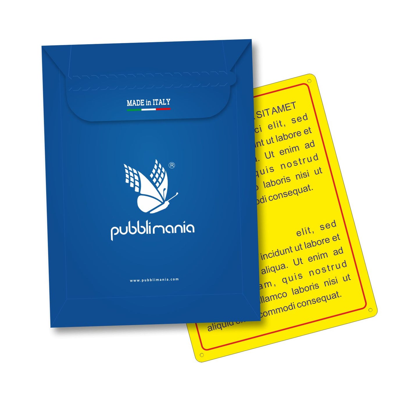 Personalisiertes Pubblimania-Schild mit Ihrem Text, aus widerstandsfähigem, 3 mm dickem Aluminium für den Außenbereich.