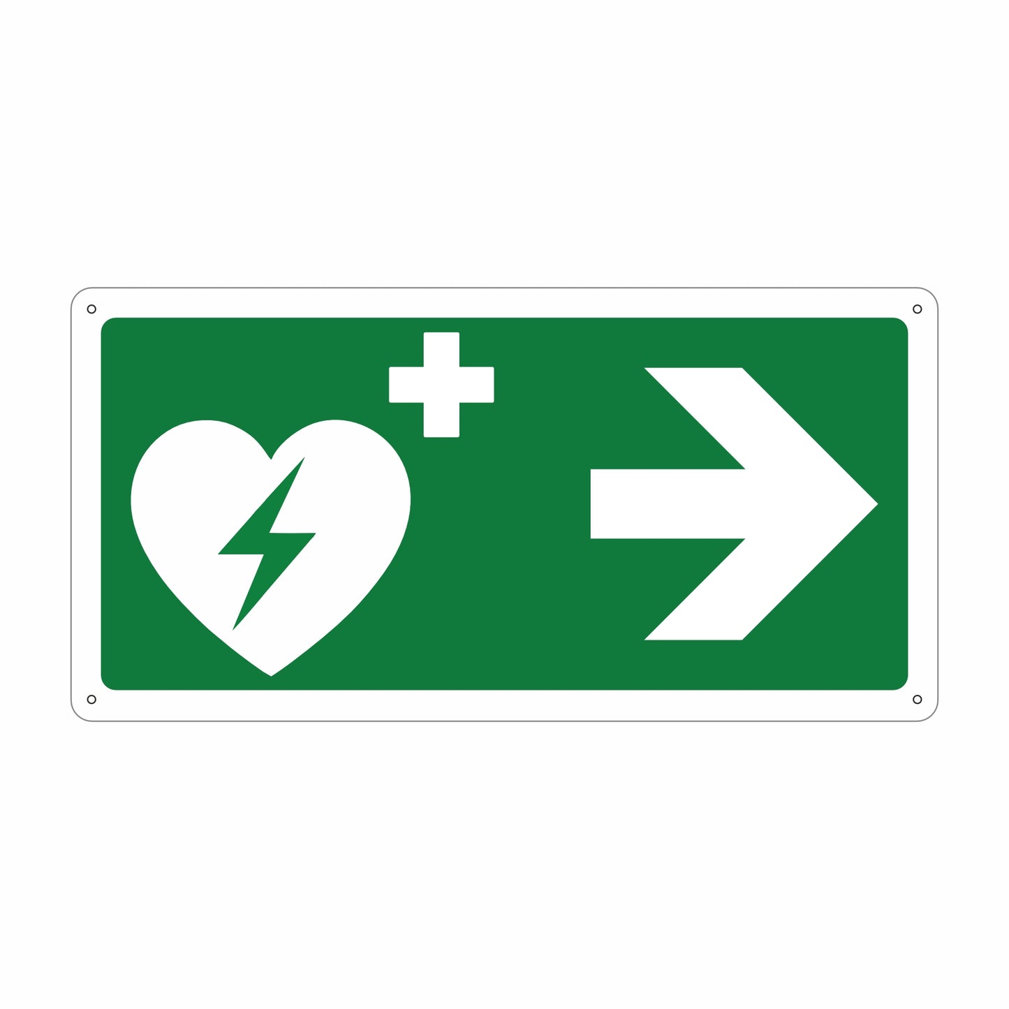 pubblimania cartello in dibond segnale in alluminio composito da 3 millimetri di spessore robusto con 4 fori agli angoli segnaletica cartello freccia defibrillatore