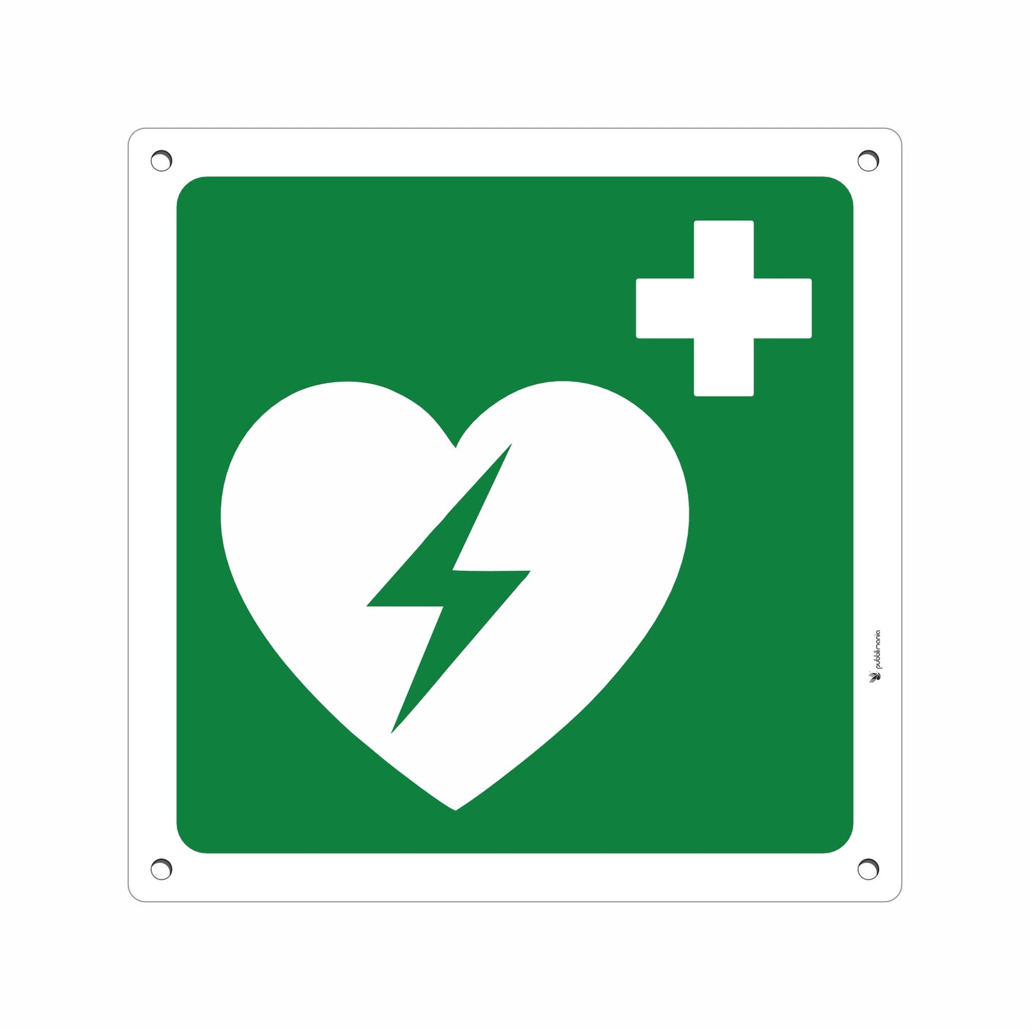 Pubblimania Cartello DEFIBRILLATORE in alluminio composito 3 mm di spessore