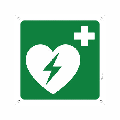 Pubblimania Cartello DEFIBRILLATORE in alluminio composito 3 mm di spessore