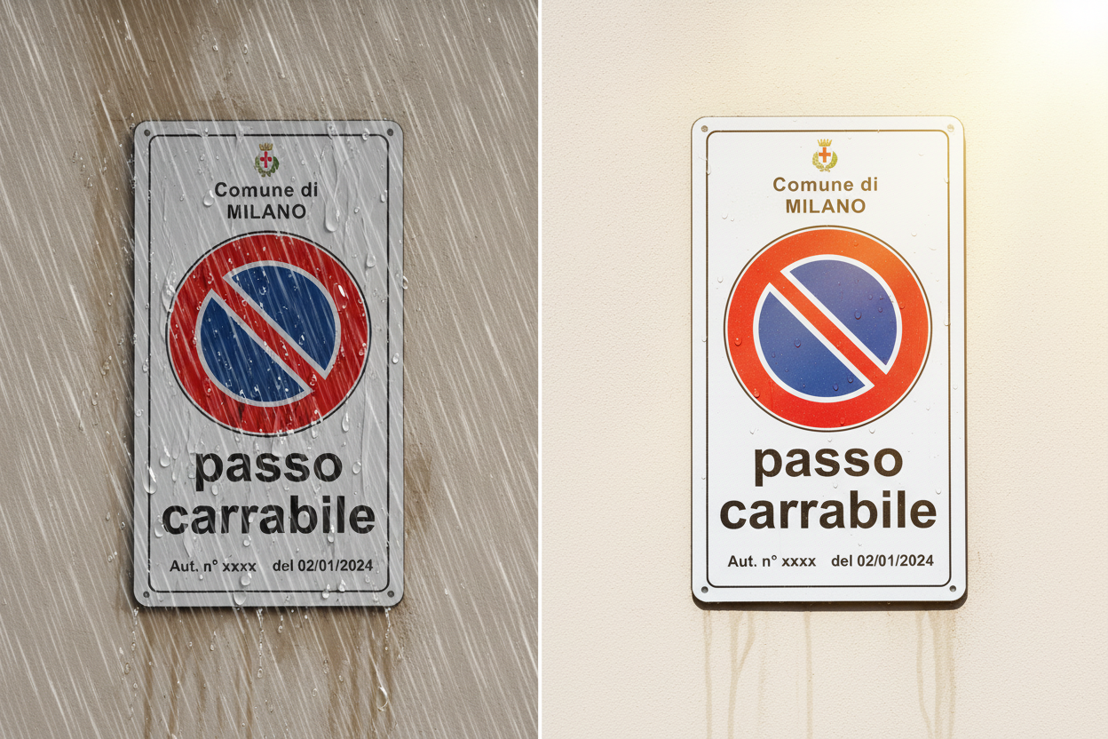 Dibond weather resistance split-screen