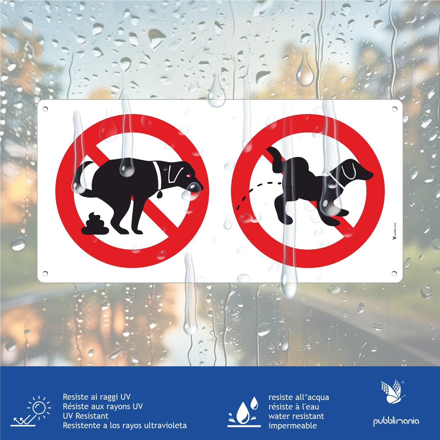segnale divieto pipi e cacca cani e animali pubblimania cartello