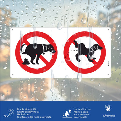 segnale divieto pipi e cacca cani e animali pubblimania cartello