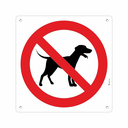 cartello divieto di ingresso a cani e animali dibond pubblimania