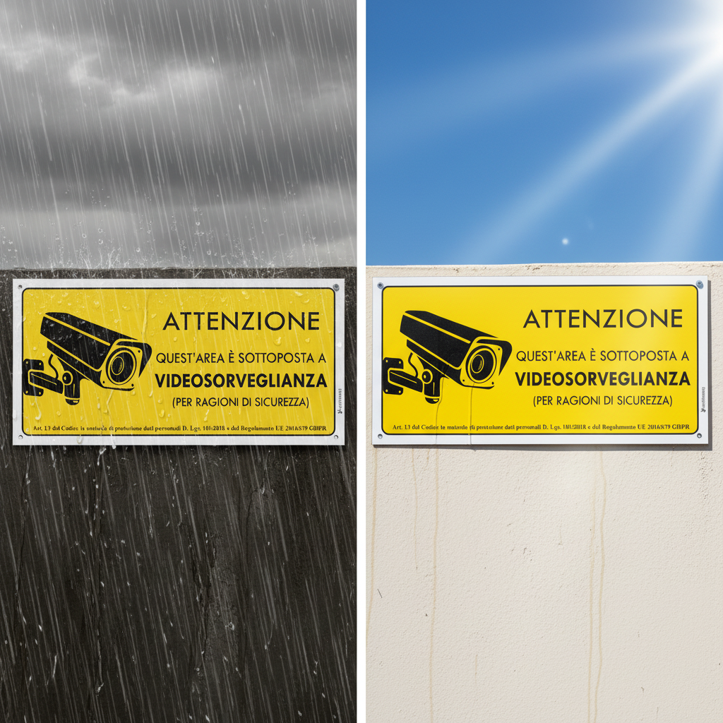 Durabilità cartello Dibond - resistenza agenti atmosferici