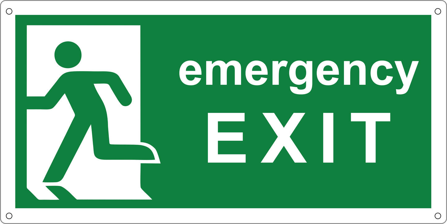 Cartello Uscita di Emergenza | Emergency Exit - Alluminio Composito 3mm | Pubblimania