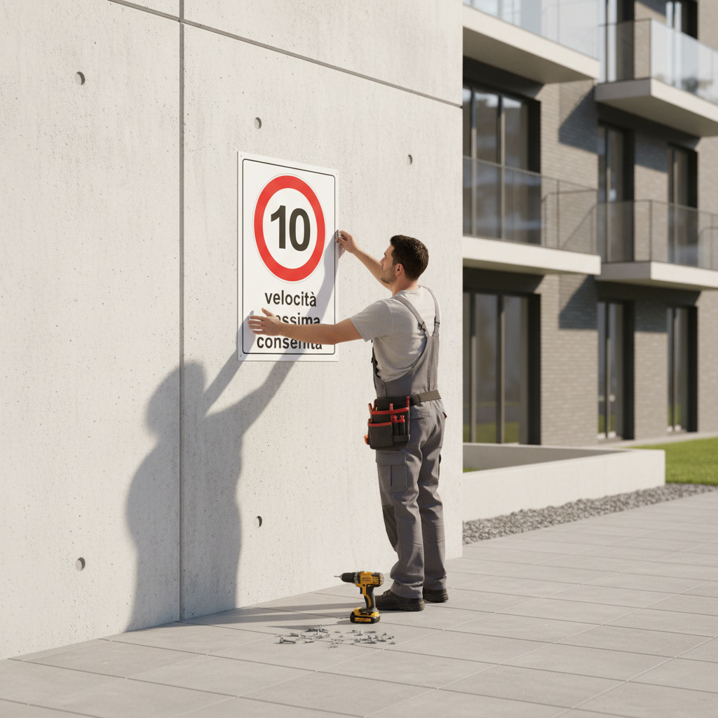 Installazione cartello velocità 10