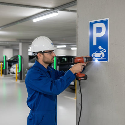 Installazione Cartello Ricarica Veicoli Elettrici