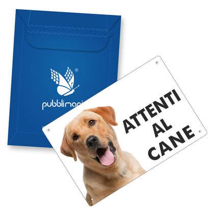 Pubblimania „Vorsicht vor dem Labrador“-Schild aus 3 mm starkem Aluminiumverbundmaterial