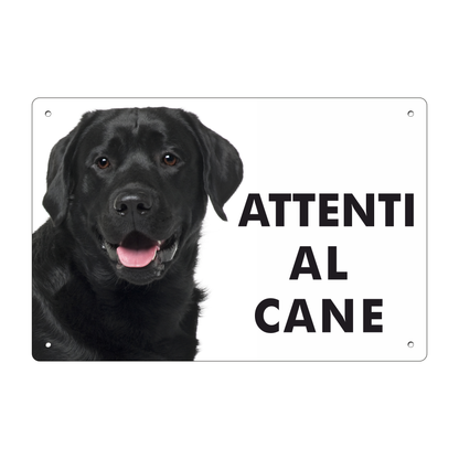 Pubblimania „Vorsicht vor dem Labrador“-Schild aus 3 mm starkem Aluminiumverbundmaterial