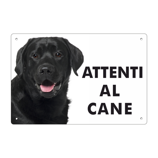 Pubblimania „Vorsicht vor dem Labrador“-Schild aus 3 mm starkem Aluminiumverbundmaterial