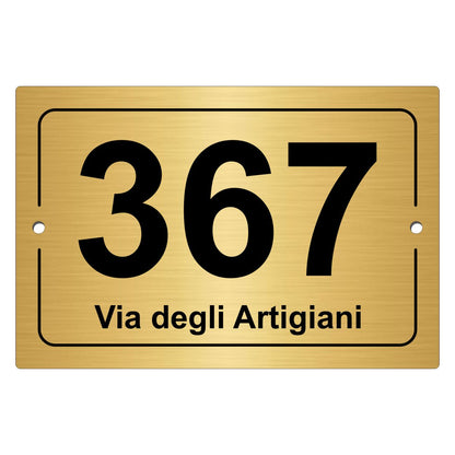 Numeri civici personalizzati in alluminio oro