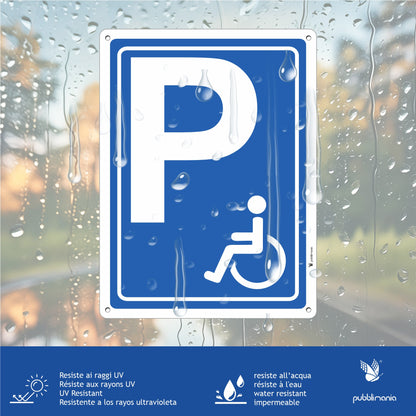 cartello parcheggio disabili pubblimania dibond