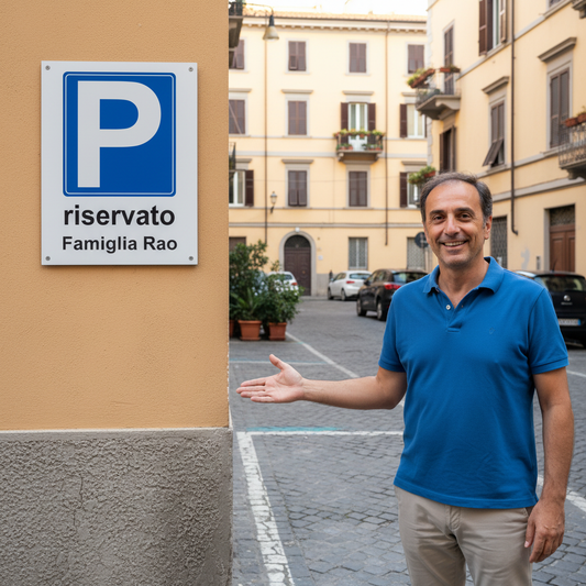 Parcheggio Riservato personalizzato su alluminio produizone industriale pubblimania