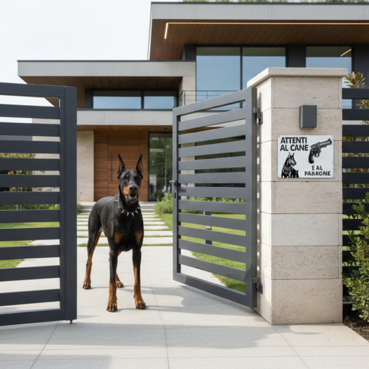 Pubblimania „Vorsicht Hund“-Schild mit Foto Ihres Hundes aus Aluminium für den Außenbereich.