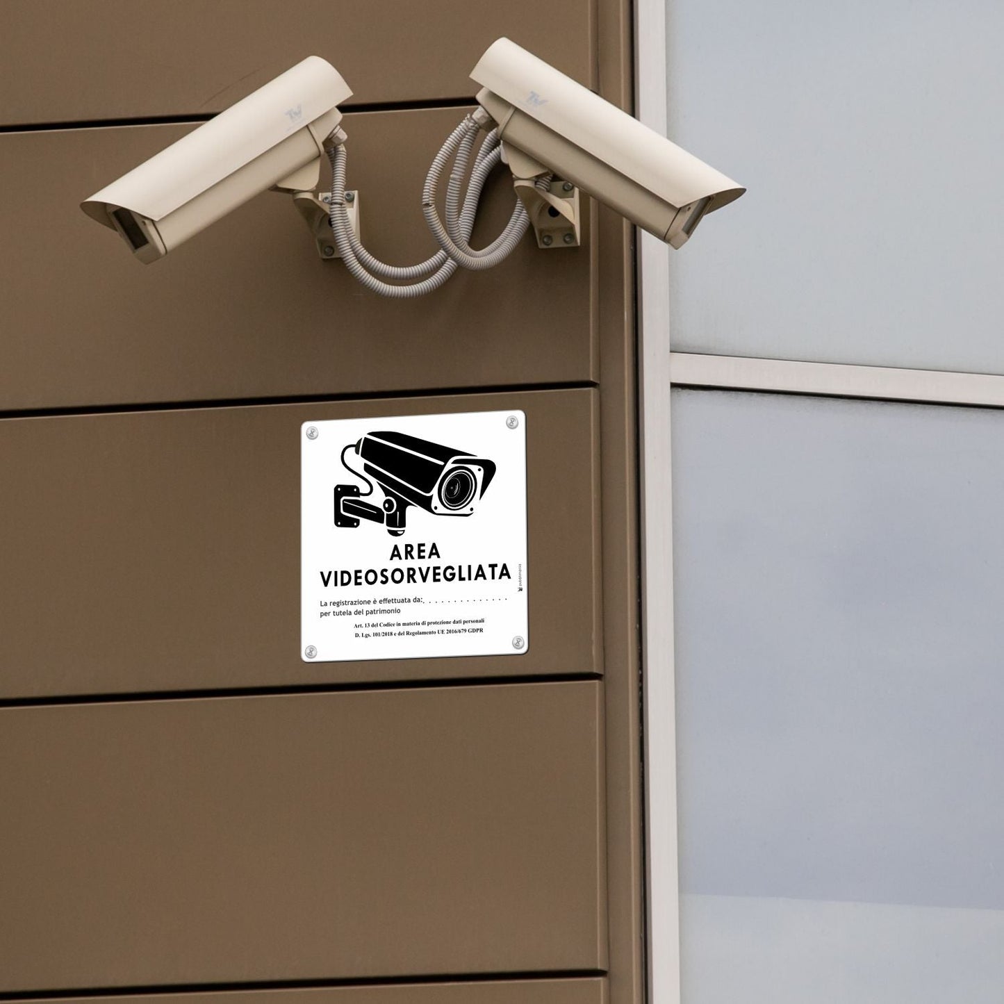 Pubblimania Area Videosorvegliata Tutela del patrimonio Cartello in Alluminio per esterno