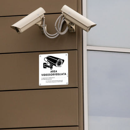 Pubblimania Area Videosorvegliata Tutela del patrimonio Cartello in Alluminio per esterno