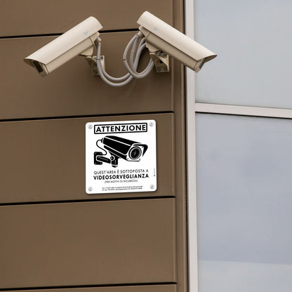 Pubblimania Videoüberwachungsbereich Außenschild aus widerstandsfähigem Aluminium