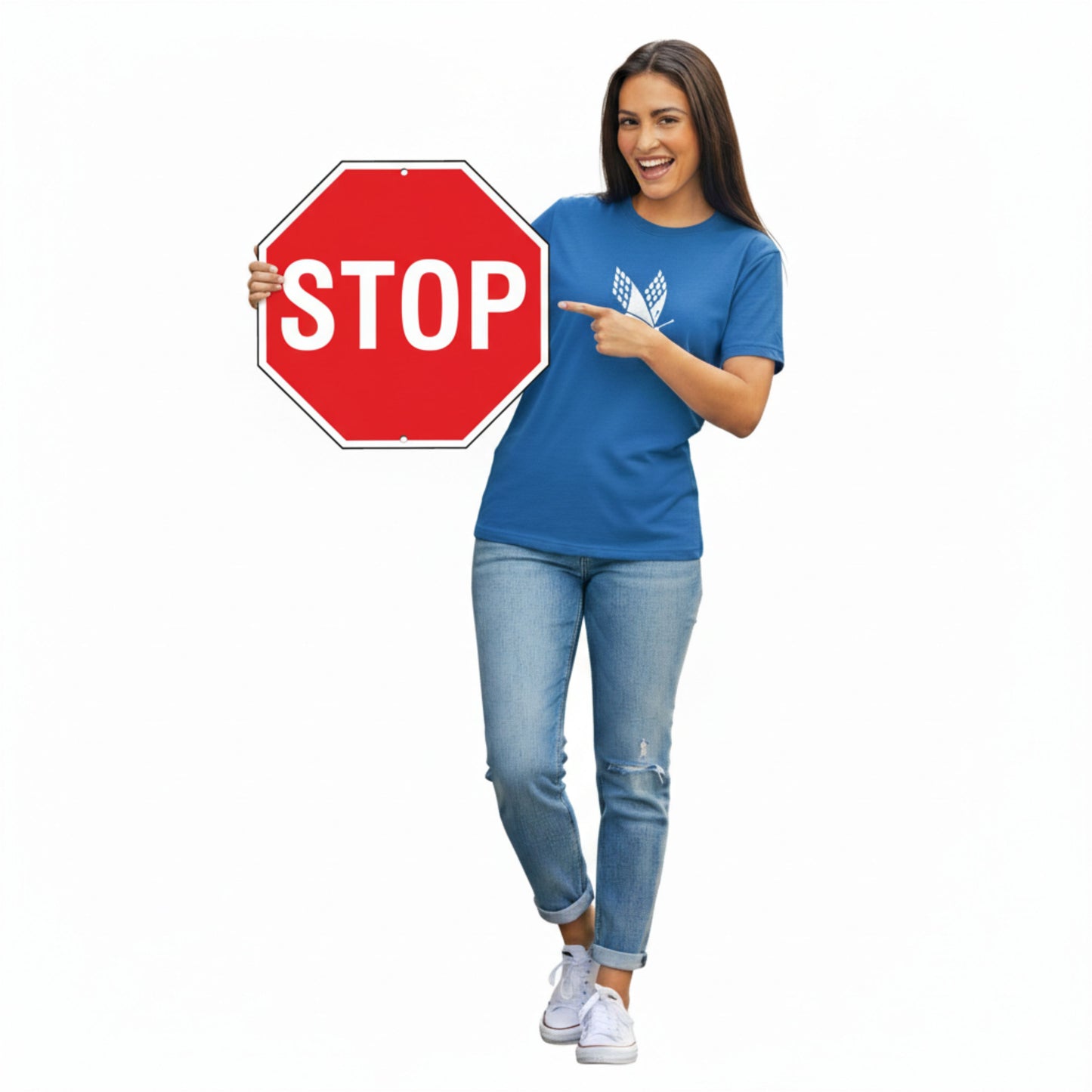 Pubblimania Cartello STOP cm 30,  alluminio composito per installazione a muro. Completo di fori