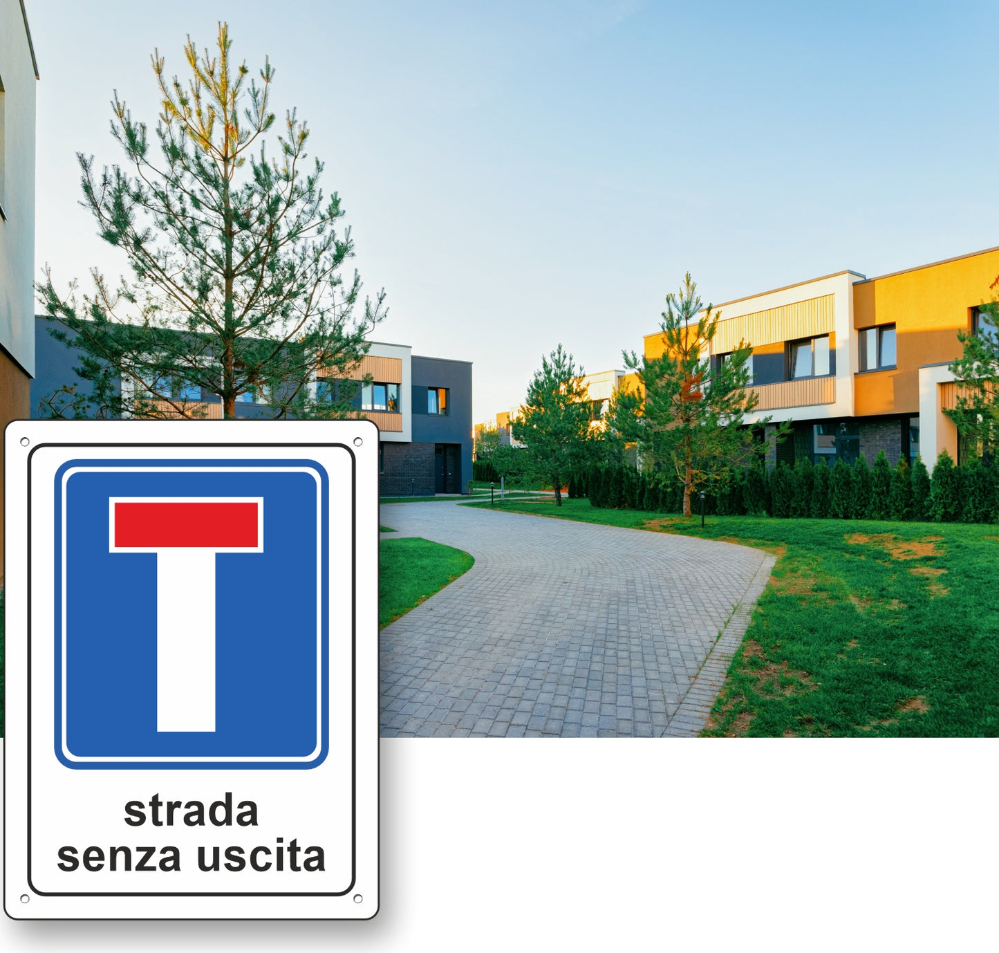 Pubblimania Cartello strada senza uscita alluminio rinforzato a 3 strati