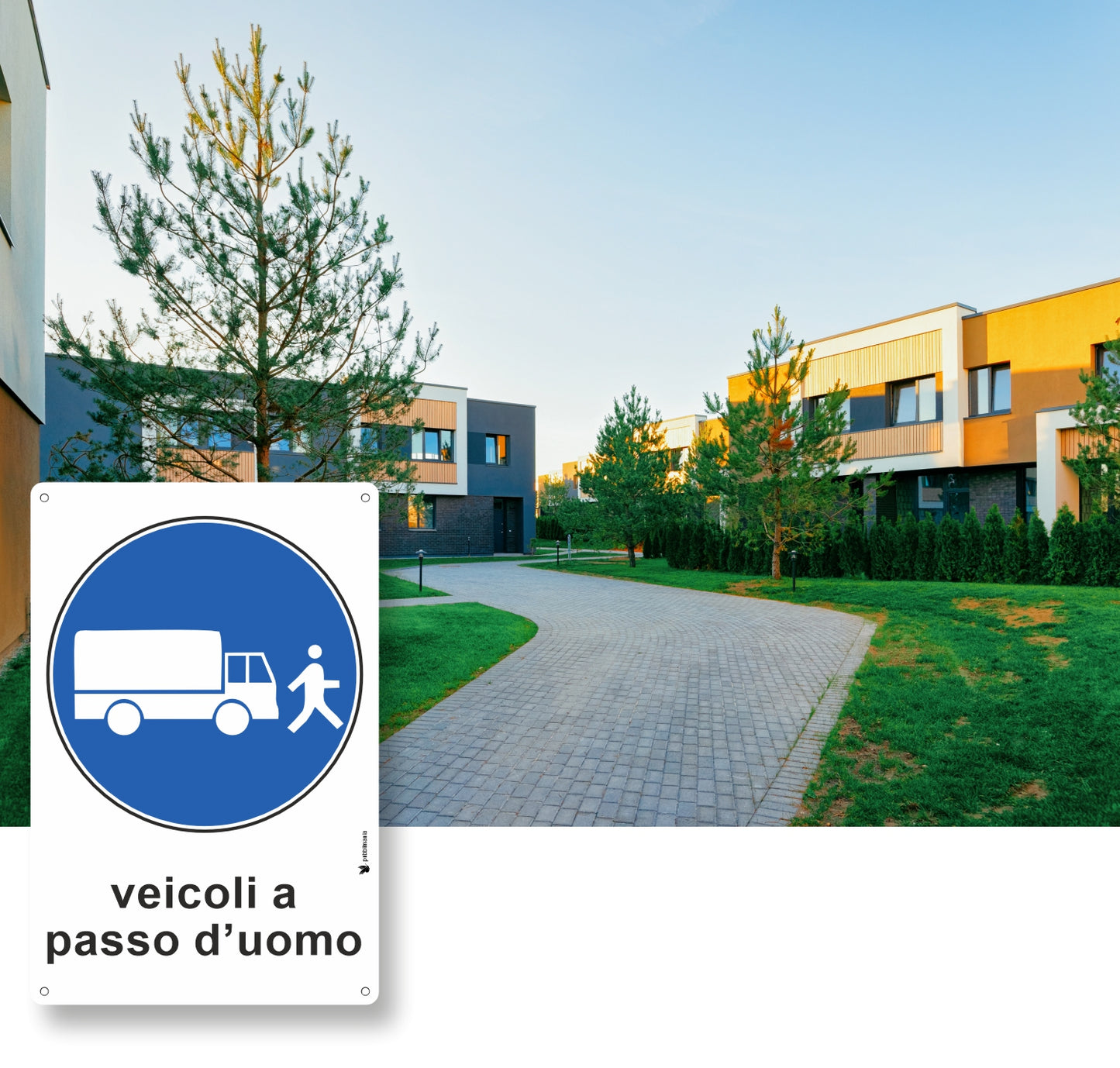 Pubblimania Cartello veicoli a passo d uomo alluminio rinforzato a 3 strati