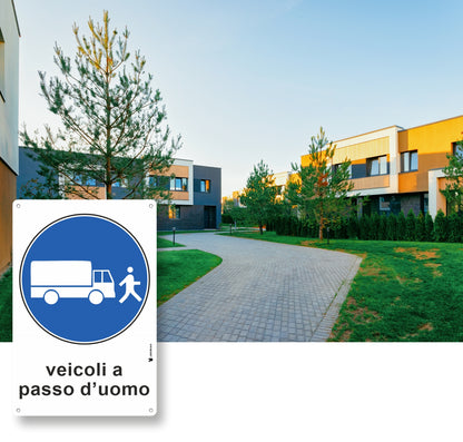 Pubblimania Cartello veicoli a passo d uomo alluminio rinforzato a 3 strati