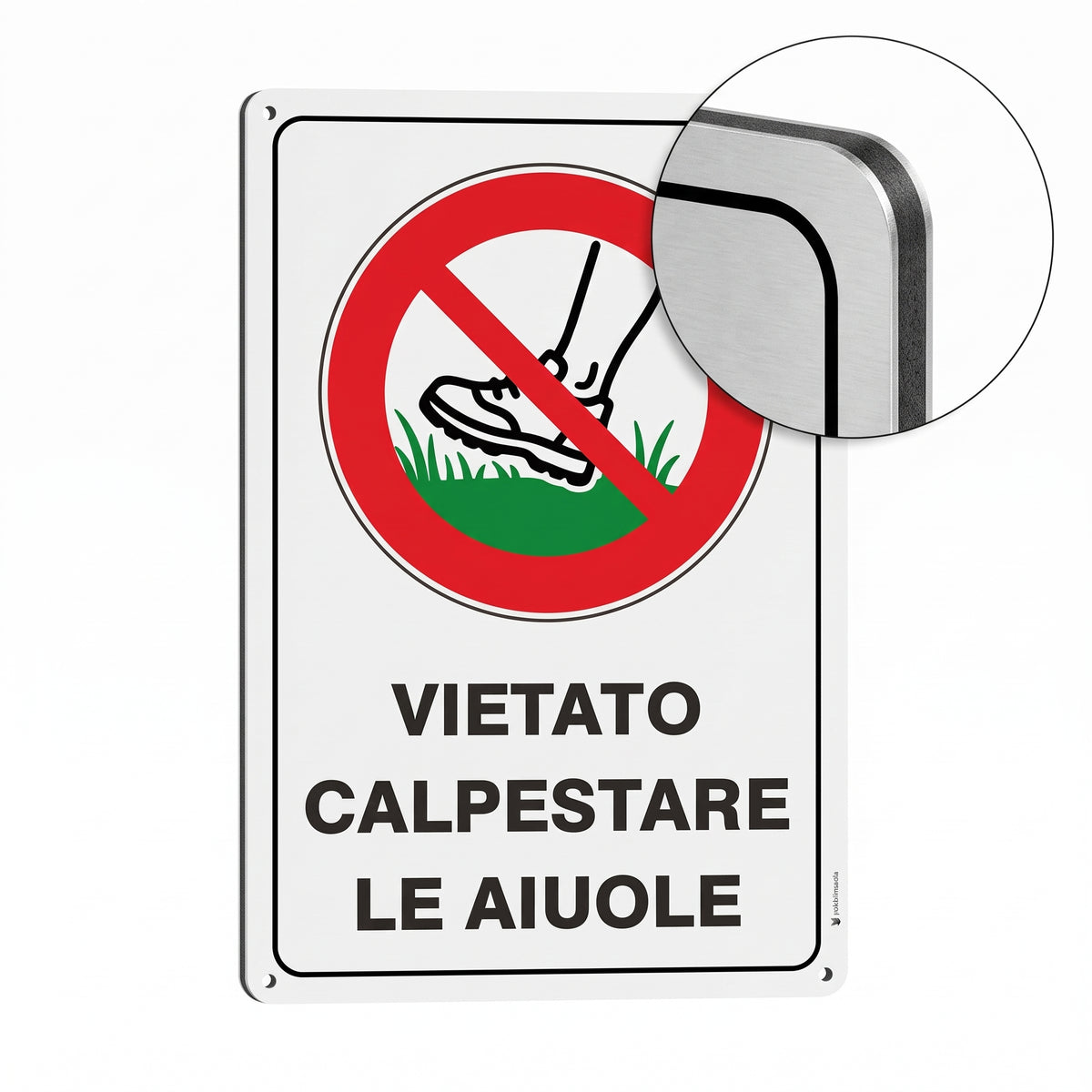 cartello in dibond vietato calpestare le aiuole pubblimania