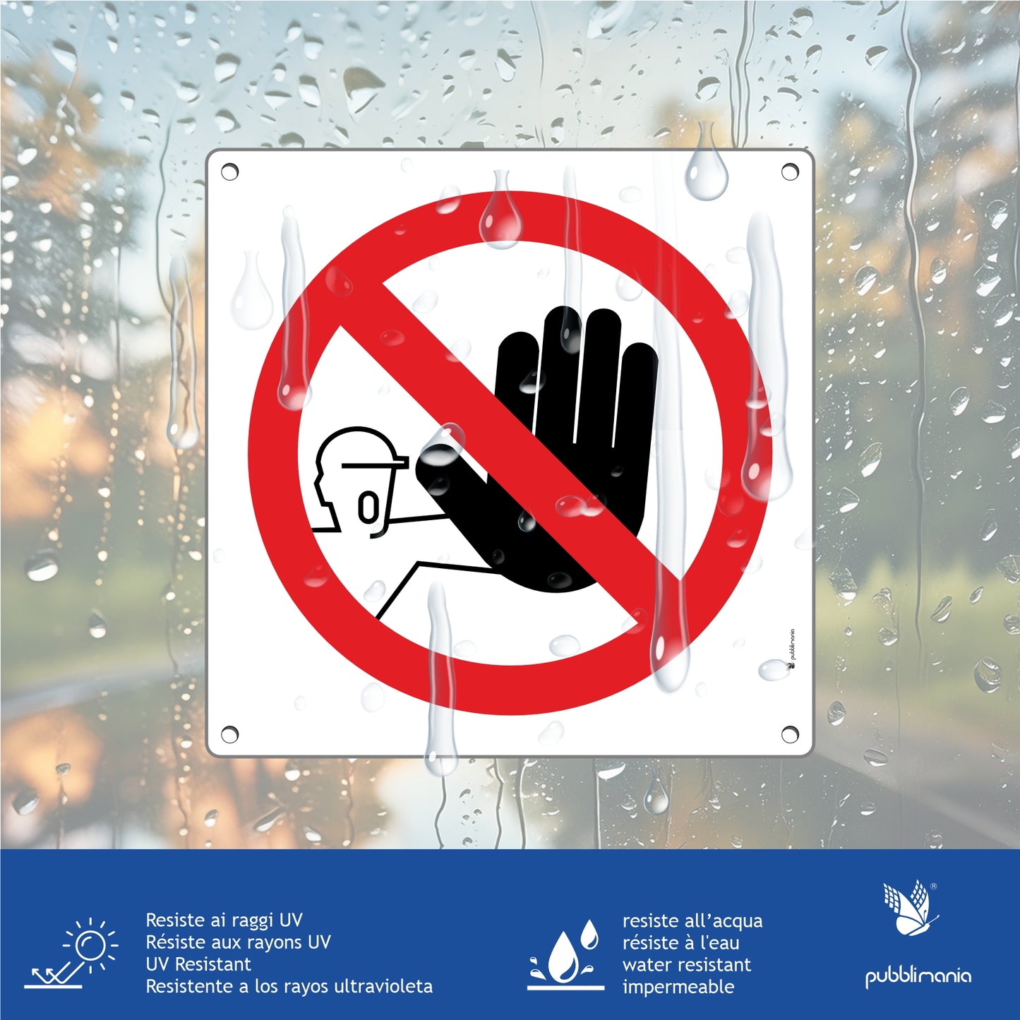 Panneau d'urgence et de sécurité incendie Pubblimania HYDRANT N° en aluminium métallisé de 3 mm d'épaisseur (20x30 cm)