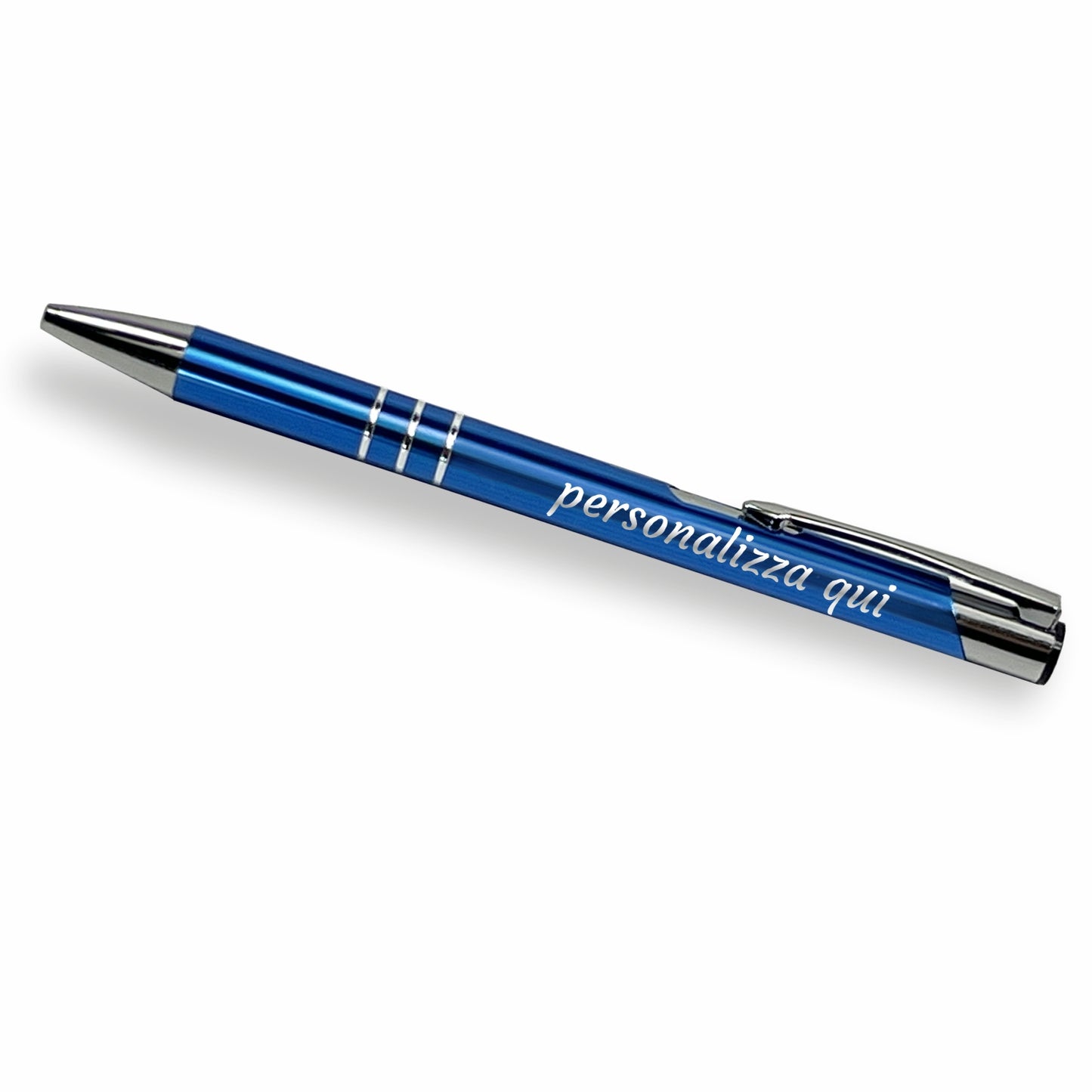 Pubblimania Penna Chrome in metallo, personalizzata Laser con il tuo logo. Inchiostro nero