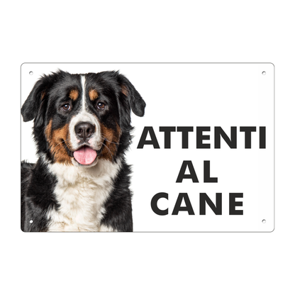 Pubblimania „Vorsicht vor dem Berner Sennenhund“-Schild aus 3 mm starkem Aluminiumverbundmaterial
