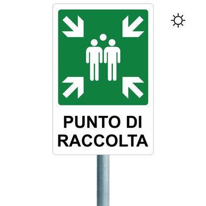 Pubblimania CARTELLO PUNTO DI RACCOLTA  per installazione a paletto