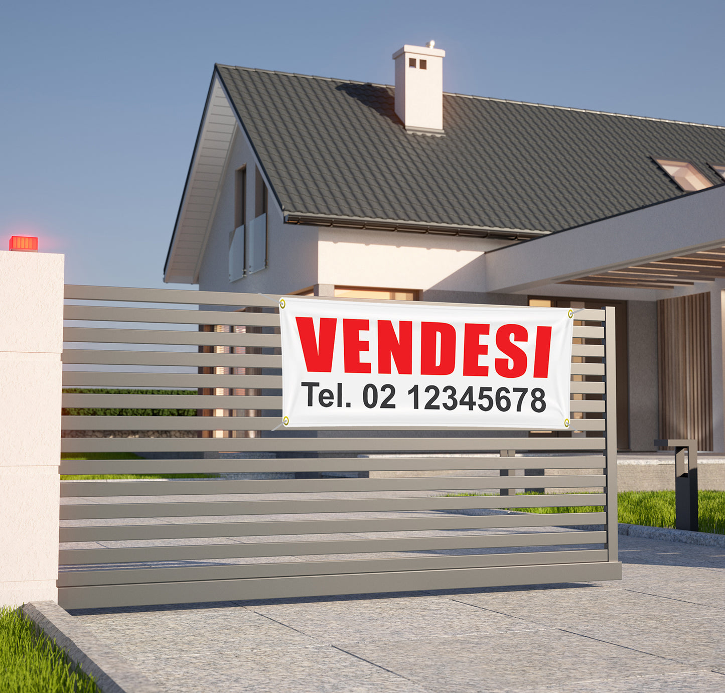 Pubblimania Striscione Vendesi Personalizzato. Banner  in PVC per esterno con occhielli