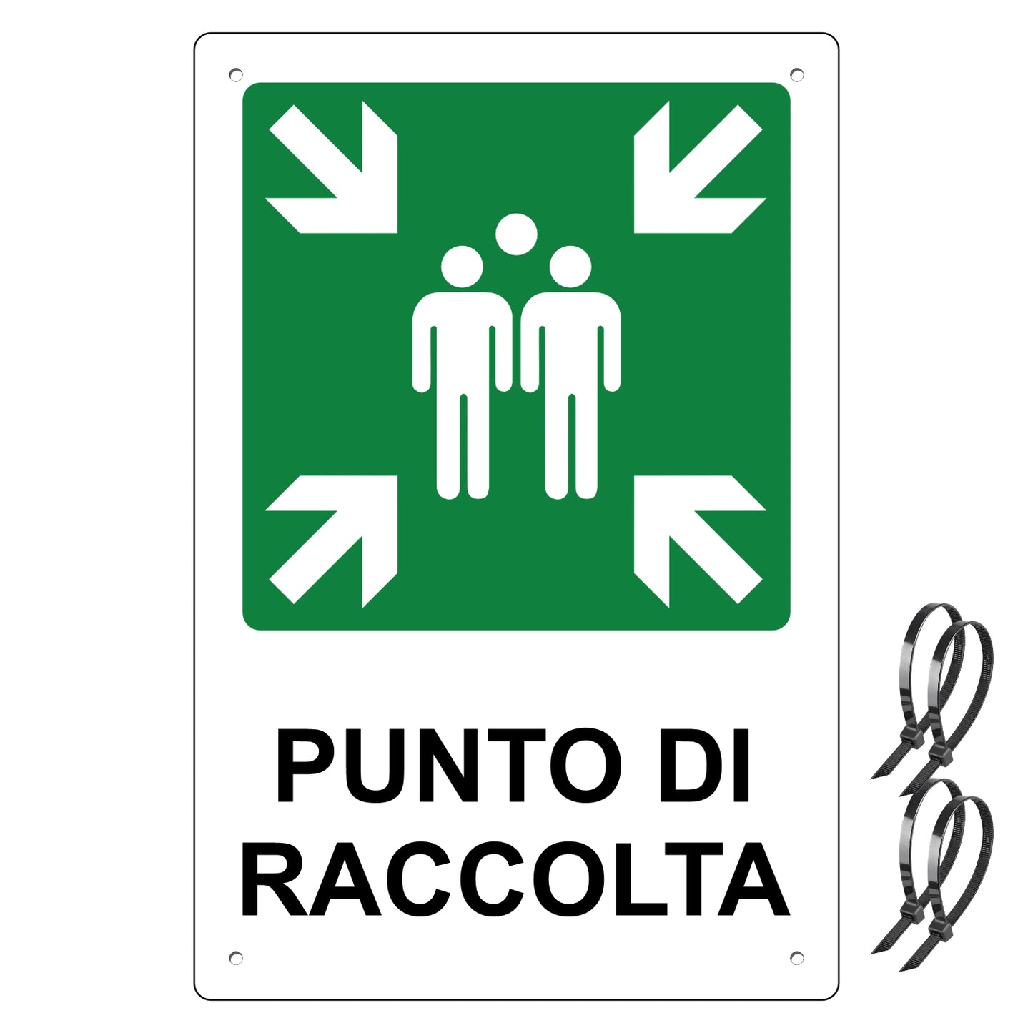 Pubblimania PUNTO DI RACCOLTA. Cartello in Alluminio rinforzato per esterno spessore 3 mm
