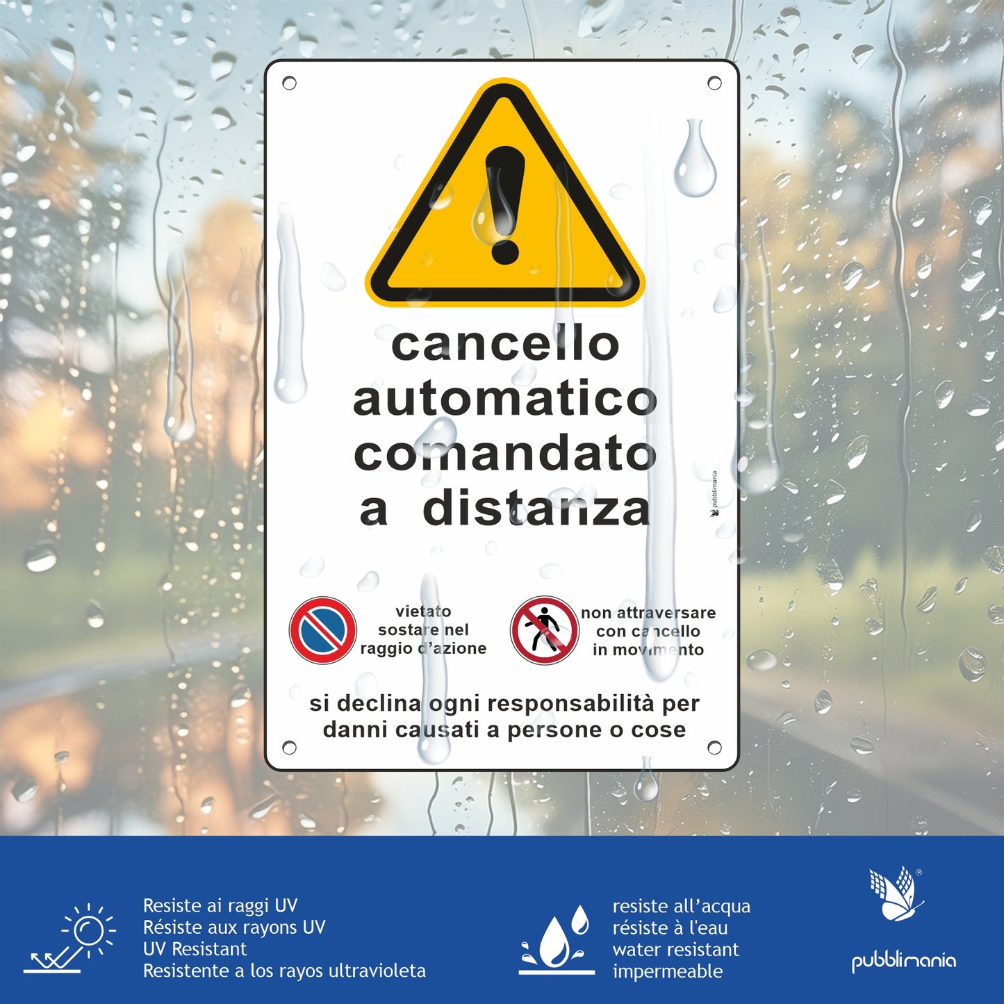 Pubblimania ferngesteuertes automatisches Torschild aus Aluminium für den Außenbereich