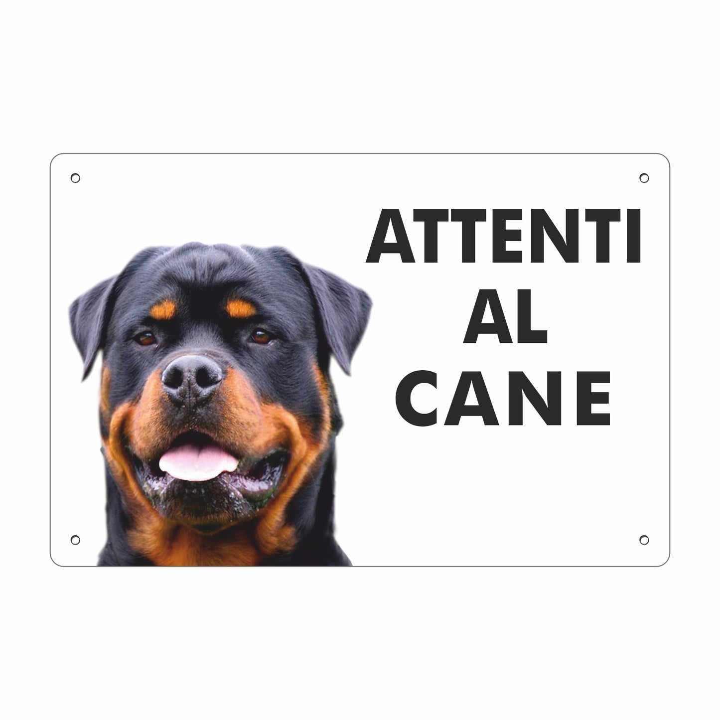 Pubblimania „Vorsicht vor dem Rottweiler“-Schild aus 3 mm starkem Aluminiumverbundmaterial