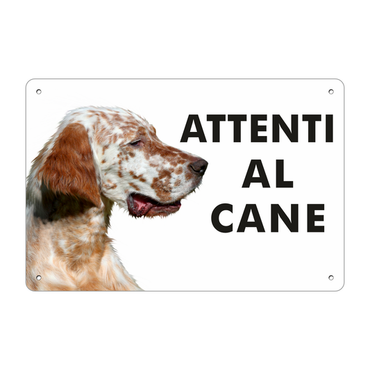 cartello attenti al cane setter inglese