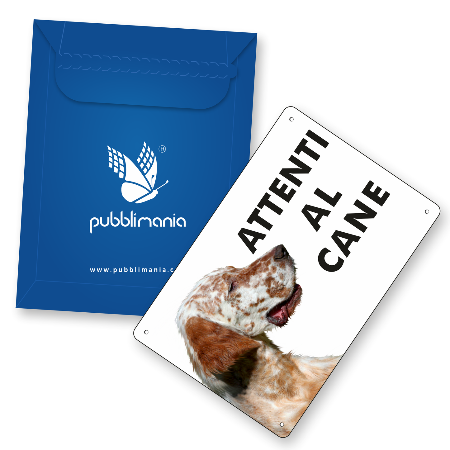Pubblimania „Vorsicht Hund“-Schild mit Foto Ihres Hundes aus Aluminium für den Außenbereich.
