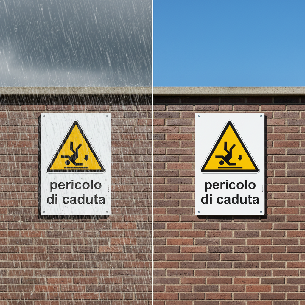 Split-screen durabilità - pericolo di caduta